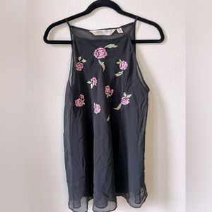Victoria's Secret gold label nighty black floral small